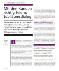 26 Mit den Kunden richtig feiern: Jubiläumsdialog - direktplus.de