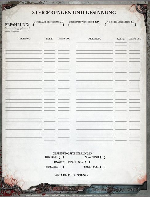 fertigkeiten werte talente und eigenschaften - Feder & Schwert GmbH