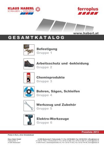 Katalog 2013 (PDF) - Klaus Haberl