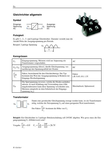 Gleichrichter allgemein