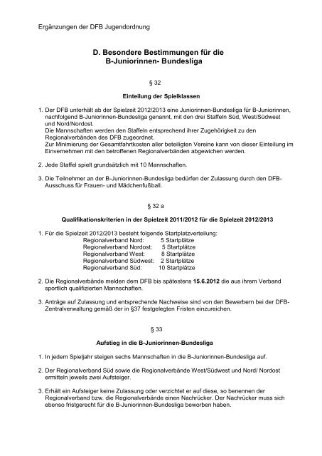 D Besondere Bestimmungen Fur Die B Juniorinnen Bundesliga