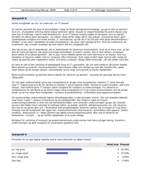 Evaluering af virtuel undervisning i 1v den 30 - IT-klasse