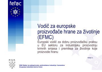 VodiÄ za europske proizvoÄaÄe hrane za Å¾ivotinje (EFMC)