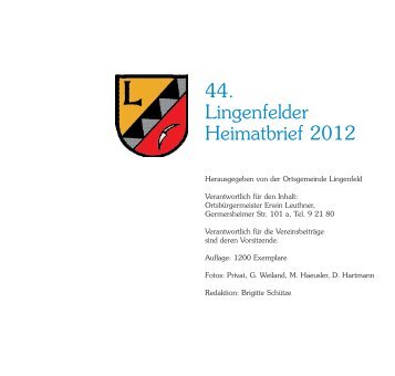 Heimatbrief von 2012 - Lingenfeld