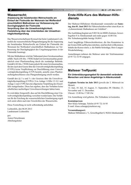 Amtsblatt Mai 2013 - Altenkunstadt