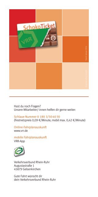 Broschure Schokoticket 2014 Bus Bahn