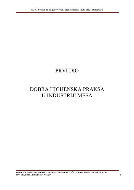 VodiÄ za dobru higijensku praksu i primjenu naÄela HACCP-a u ...