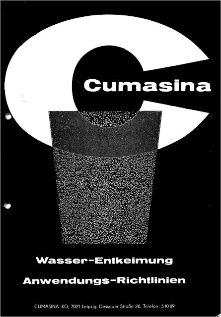 Anwendungs-Richtlinien fÃ¼r CUMASINA-NC zur Wasser-Entkeimung