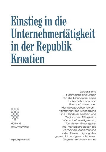 Einstieg in die Unternehmertätigkeit in der Republik Kroatien