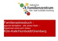 Familienadressbuch - Köln-Kalk/Humboldt/Gremberg - Erzbistum Köln