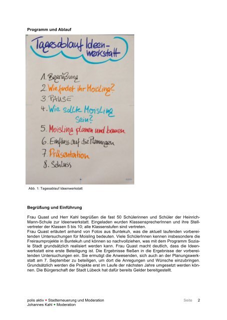 Dokumentation Ideenwerkstatt (PDF) - Stadtentwicklung