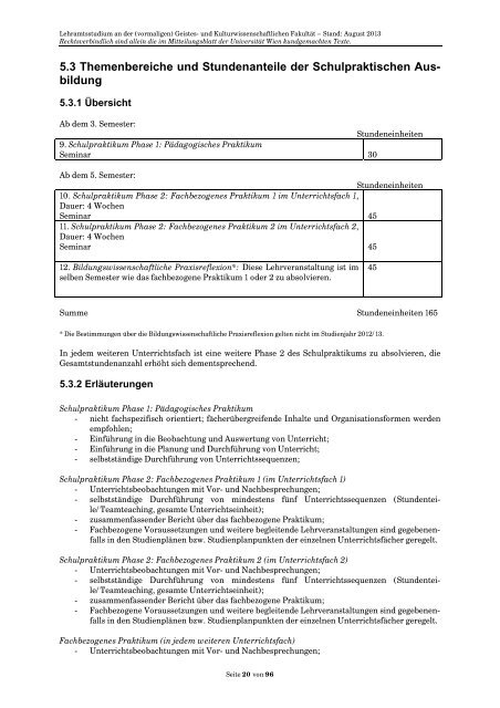 Unterrichtsfach Geschichte - Senat - Universität Wien