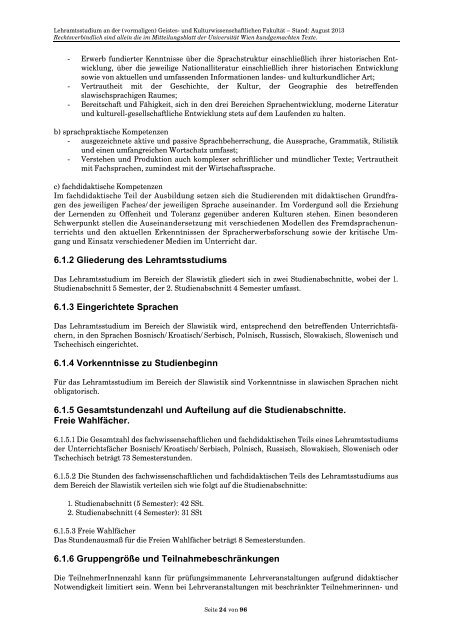 Unterrichtsfach Geschichte - Senat - Universität Wien