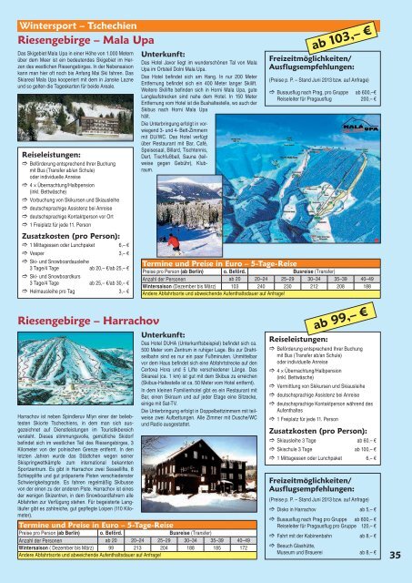 Klassenfahrten-Reisen von Kita bis Abi 2014 (PDF Katalog)