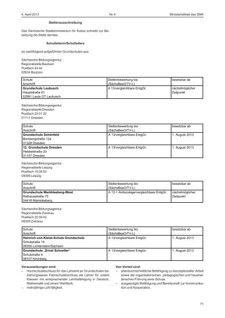 Ministerialblatt des Sächsischen Staatsministeriums für Kultus 4/2013