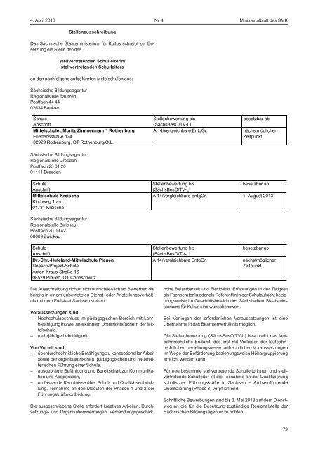 Ministerialblatt des Sächsischen Staatsministeriums für Kultus 4/2013