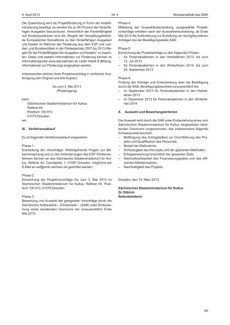 Ministerialblatt des Sächsischen Staatsministeriums für Kultus 4/2013