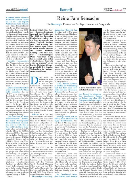 Artikel in der NRWZ vom 15.06.2013