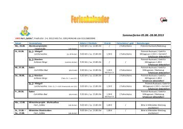 Sommerferien 05.08.-28.08.2013 - AWO Magdeburg