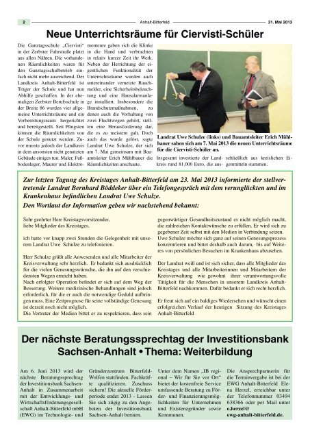 Ausgabe 11 vom 31. Mai 2013 - Landkreis Anhalt-Bitterfeld