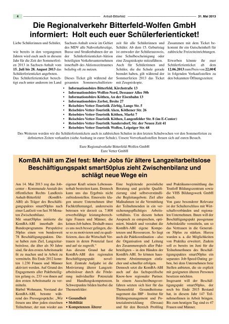 Ausgabe 11 vom 31. Mai 2013 - Landkreis Anhalt-Bitterfeld