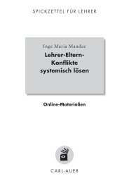 Lehrer-Eltern- Konflikte systemisch lösen - Carl-Auer Verlag