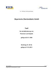 Tarifbestimmungen BOB - gültig ab 15.12.2013 - Bayerische ...