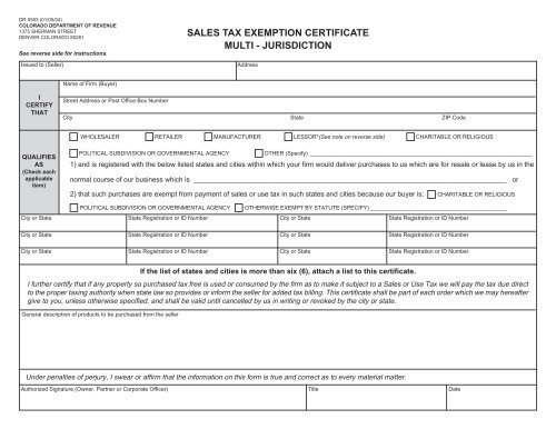 sales tax exemption certificate multi jurisdiction The Branford Group sales tax exemption certificate multi jurisdiction The Branford Group