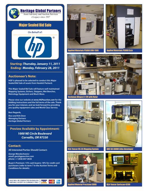 Semiconductor Fabrication Equipment - Liquidation Auction ...