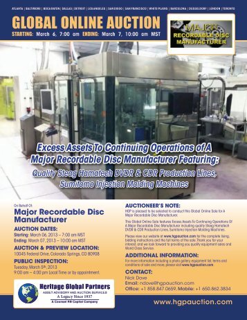 Auction Brochure - Liquidation Auction - Equipment Auctions| HGP ...