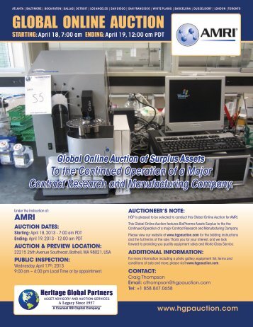 Auction Brochure - Liquidation Auction - Equipment Auctions| HGP ...