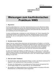 Weisungen zum kaufm. Praktikum - Alte Kantonsschule Aarau