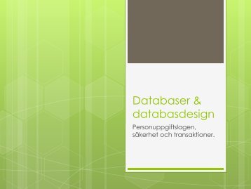 Databaser & databasdesign