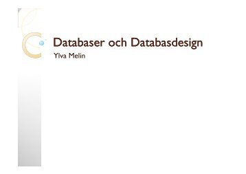 Databaser och Databasdesign