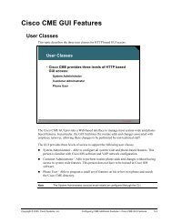 Cisco CME GUI Features User Classes