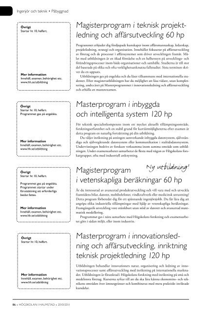 hÃgskoLaN I www.hh.se - HÃ¶gskolan i Halmstad