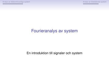 Fourieranalys av system