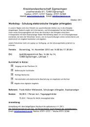 Workshop eVergabe - Kreishandwerkerschaft Sigmaringen