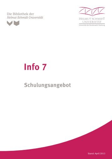 Info 7 - Universitätsbibliothek der HSU Hamburg - Helmut-Schmidt ...