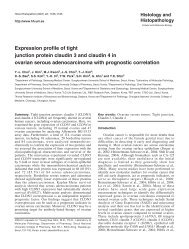 Expression profile of tight junction protein claudin 3 and claudin 4 in ...