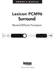 PCM96 Surround Owner's Manual-English - Lexicon
