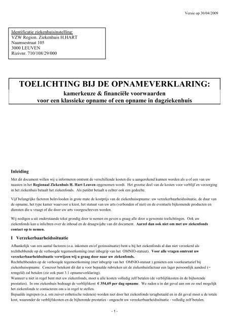 Opnameverklaring Klassiek dag Uitleg NED opnameverklaring-klassiek-dag-uitleg-ned