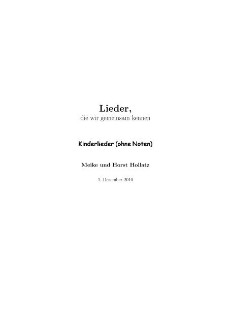 Lieder, - Hhollatz.de