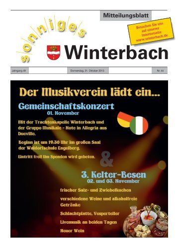 Mitteilungsblatt KW 44/2013 - Gemeinde Winterbach