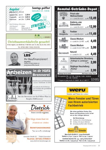 Mitteilungsblatt KW 44/2013 - Gemeinde Winterbach