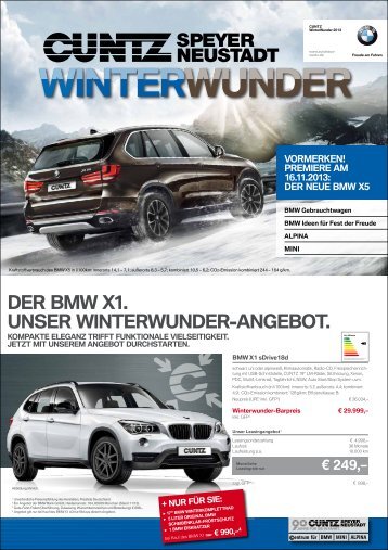 DER bMW x1. UNSER WINTERWUNDER ... - Autohaus Cuntz