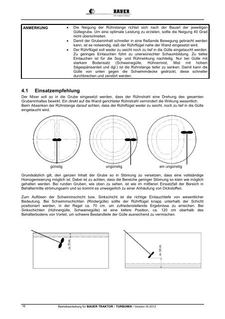 BETRIEBSANLEITUNG - Bauer