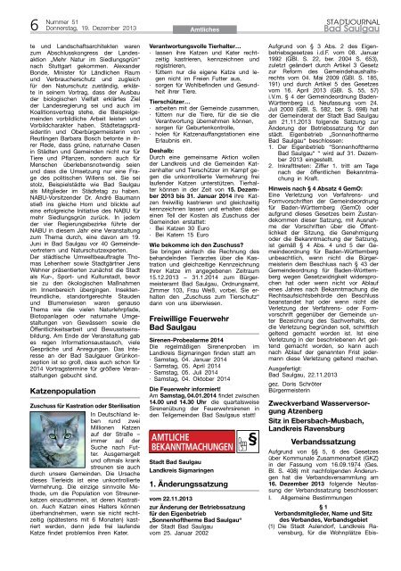 Stadtjournal Ausgabe 51/2013 - Stadt Bad Saulgau
