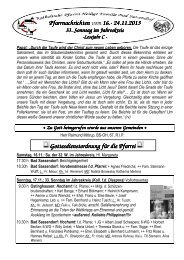 Der Pfarrbrief vom 16.11.2013 bis 24.11.2013 - Pfarrei Heilige ...