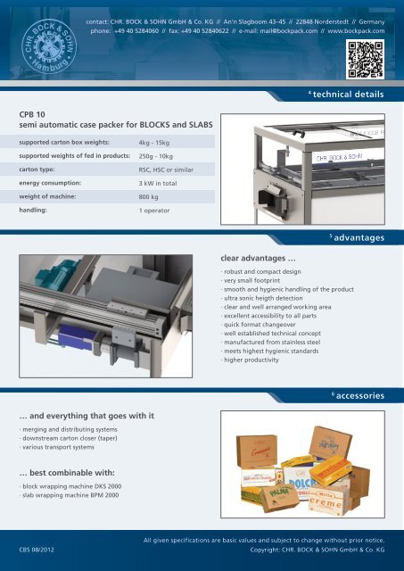 Product details as PDF - CHR. BOCK & SOHN